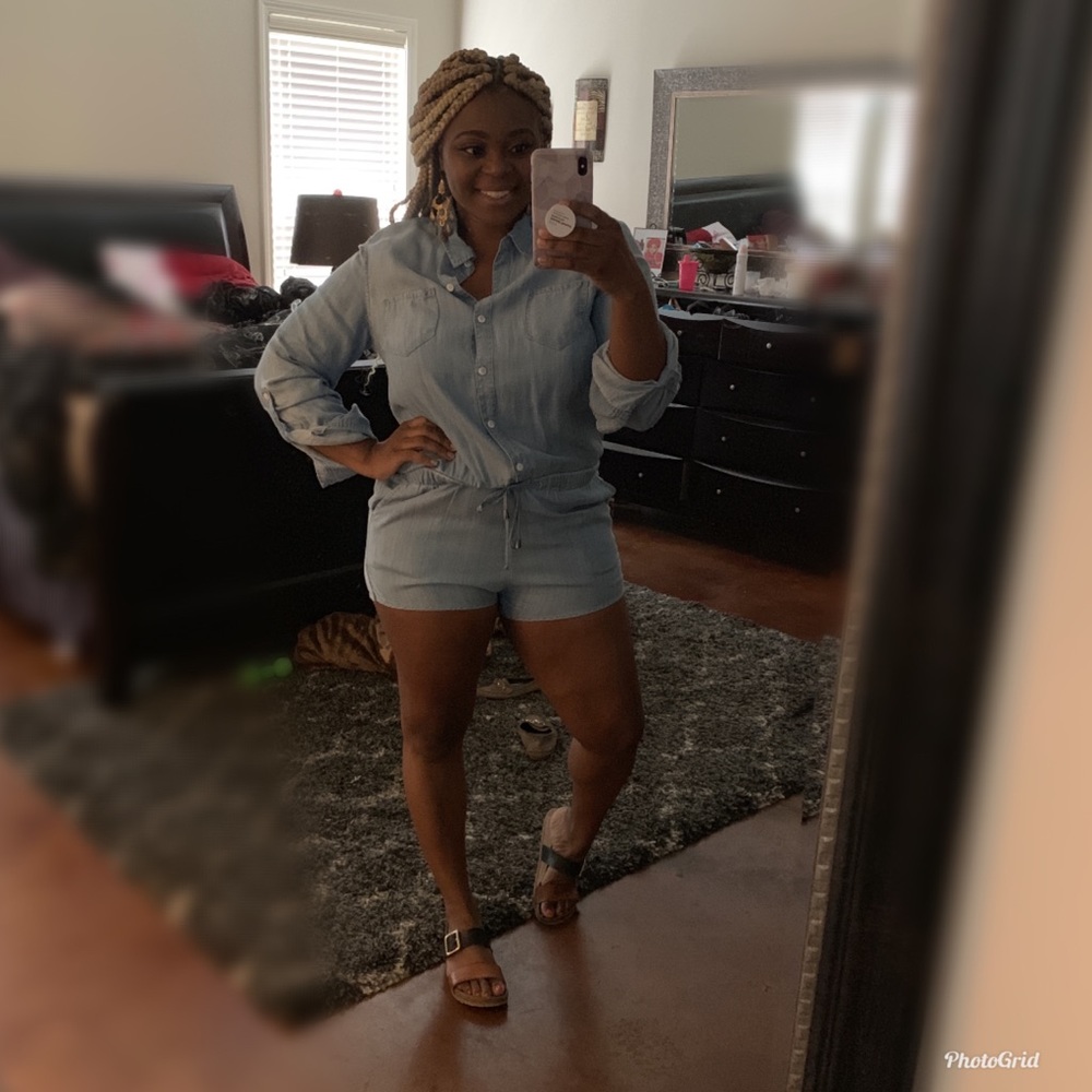 Denim Romper - image 1
